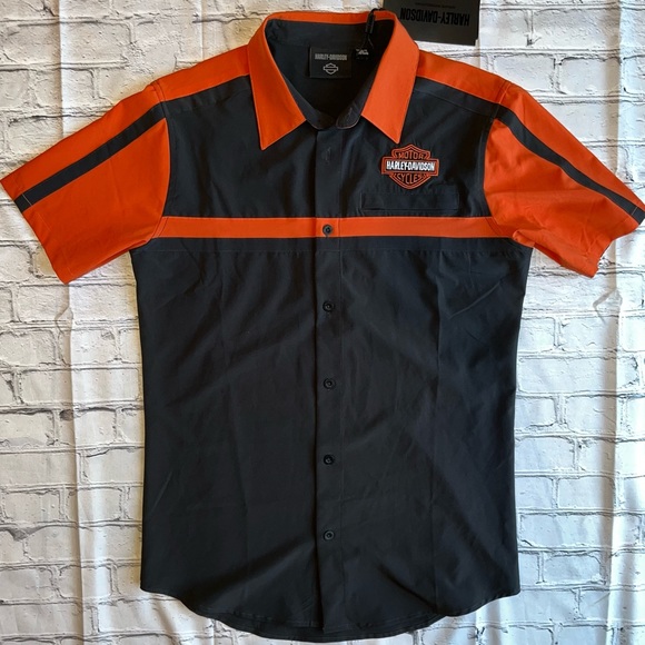 Harley-Davidson Other - Harley Davidson Button Down Short Sleeve Woven Shirt Medium Regular